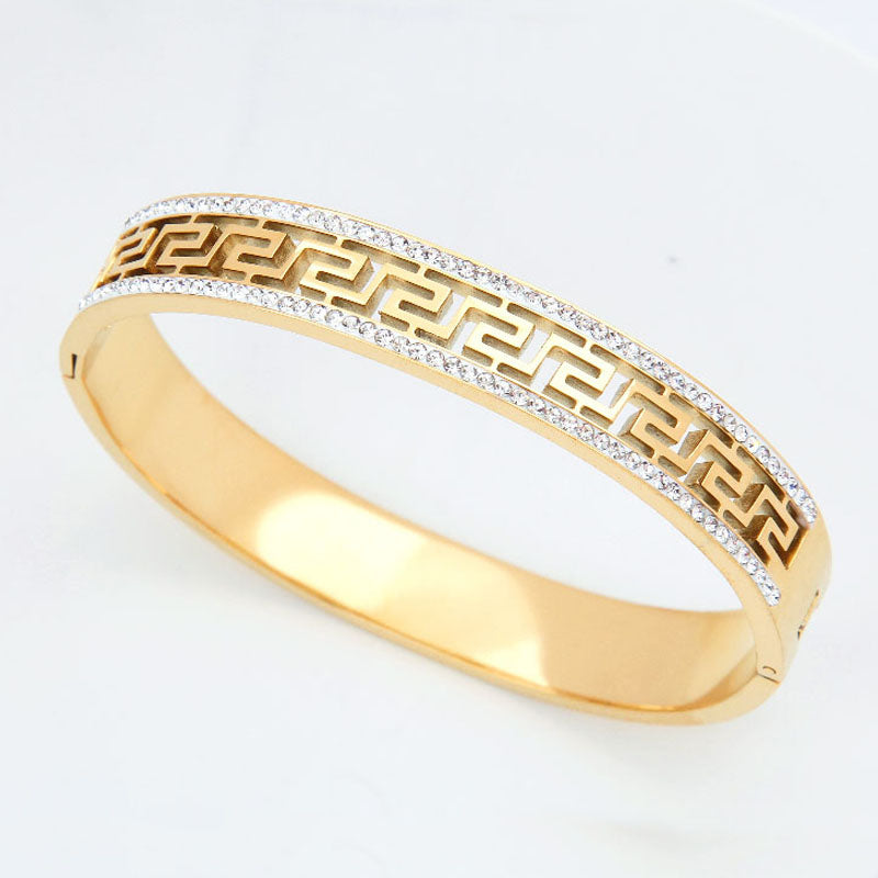 B31:Titanium Stainless Steel, Simple sparking Bangle Bracelet for Women, Waterproof,colour not Fade