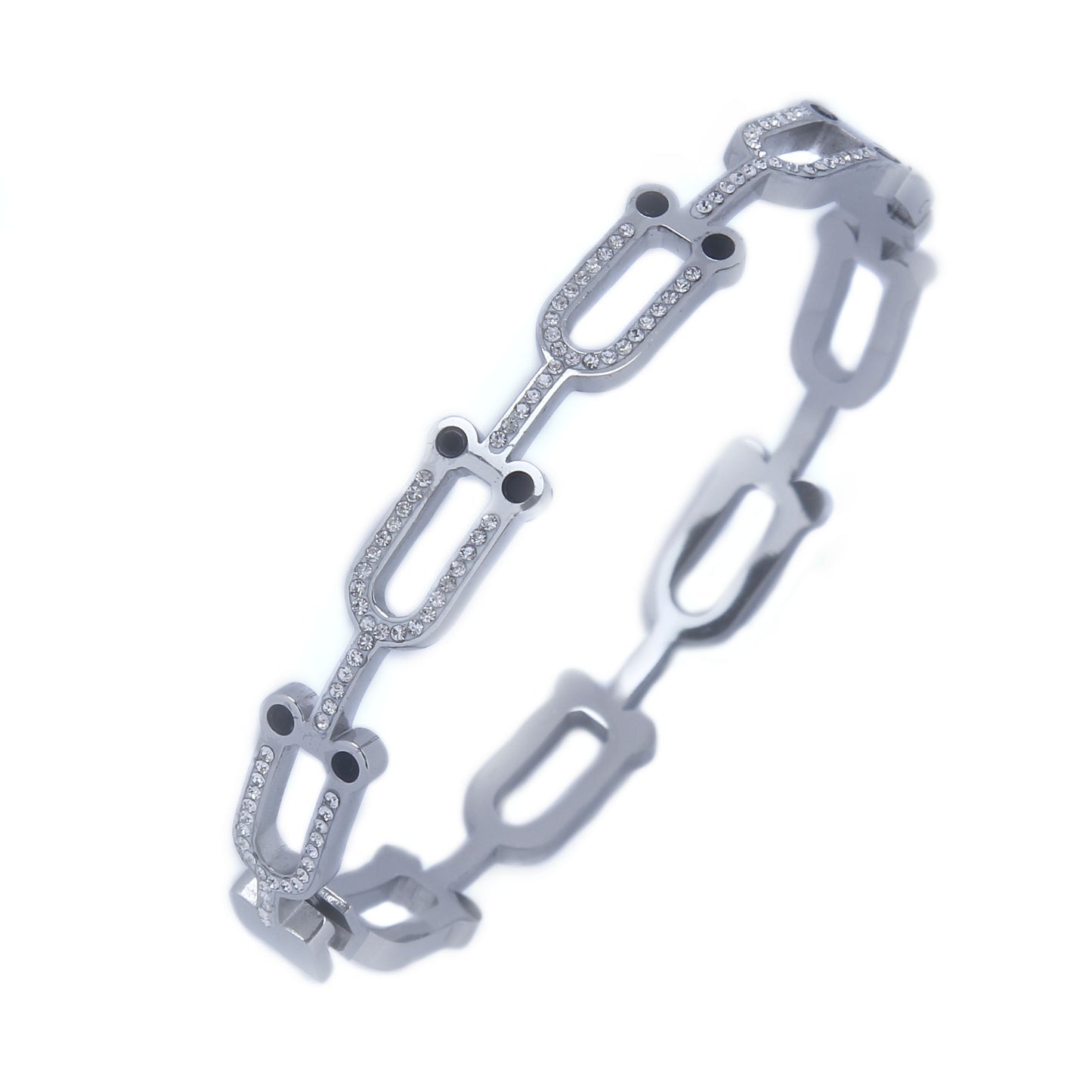 B34:Titanium Stainless Steel Bangle Bracelet Clip style, Girls, Friends, Waterproof,colour Not Fade