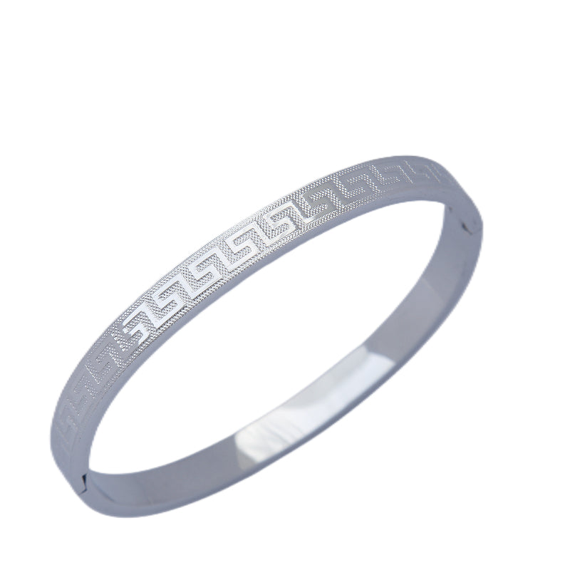 B94:Titanium Stainless Steel Classic Bangle Bracelet,colour Not Fade,Waterproof,Side Opening