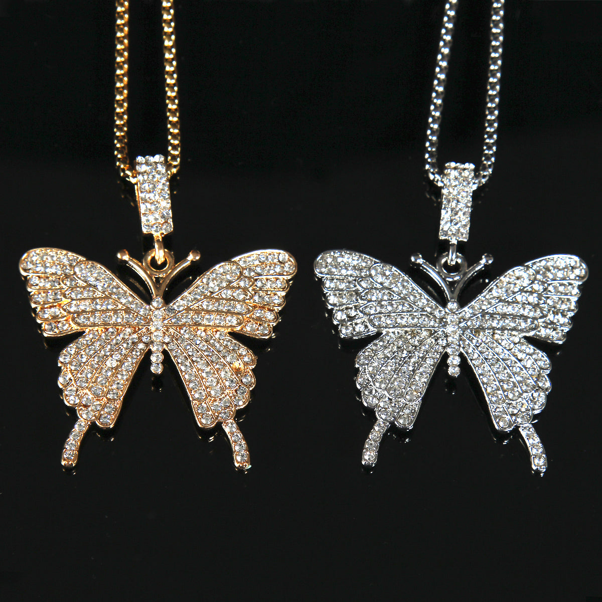 HN003:Hip-Hop Style Nice And High Quality Butterfly Necklace For Women And Men