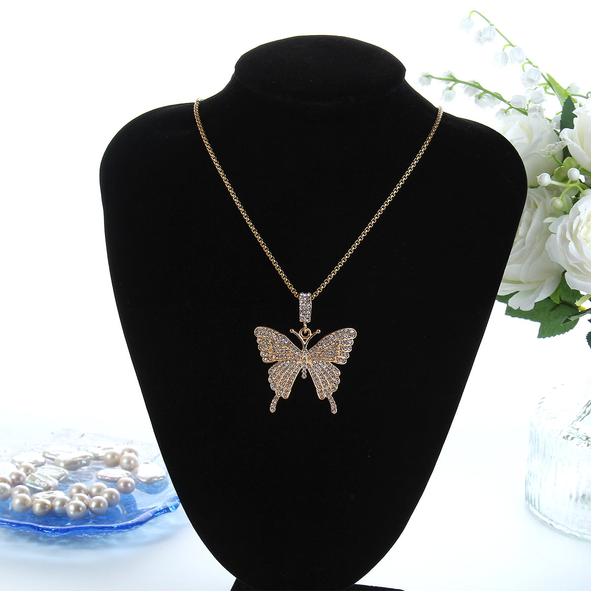 HN003:Hip-Hop Style Nice And High Quality Butterfly Necklace For Women And Men
