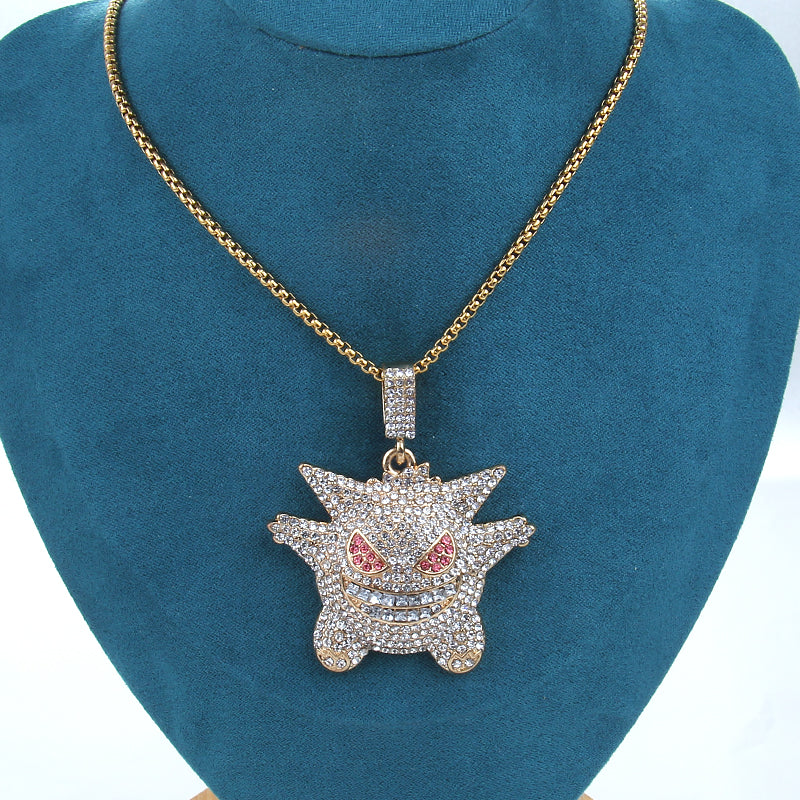 HN010:Hip-Hop Style Necklace Pokmon Anime Toy Gengar Necklace for Women And Men