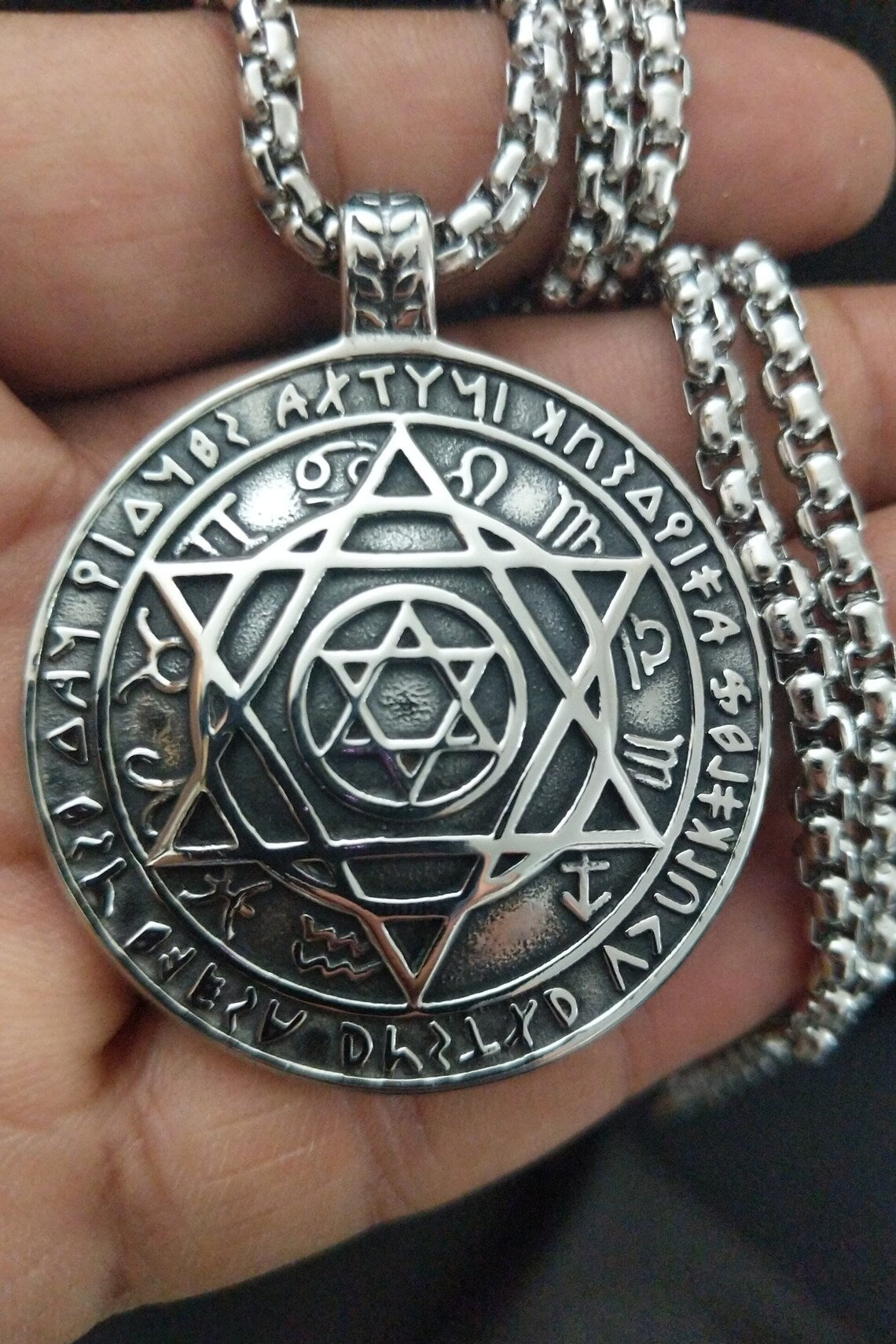 HN014:Hip-Hop Style Retro Hexagram Pendant Necklace for Women And Men