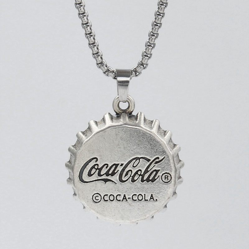 HN017:Hip-Hop Style Necklace,Coca Cola Bottle Cap Coke Necklace for Women And Men