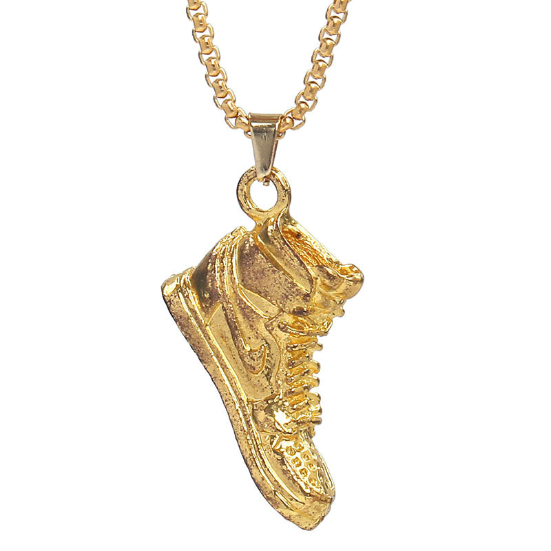 HN018:Hip-Hop Style Neckalce,Funky Basketball Miniature Sneakers Jordan Mid Top Shoe Sneaker Sports Design Pendant with Chain Necklace for Women And Men