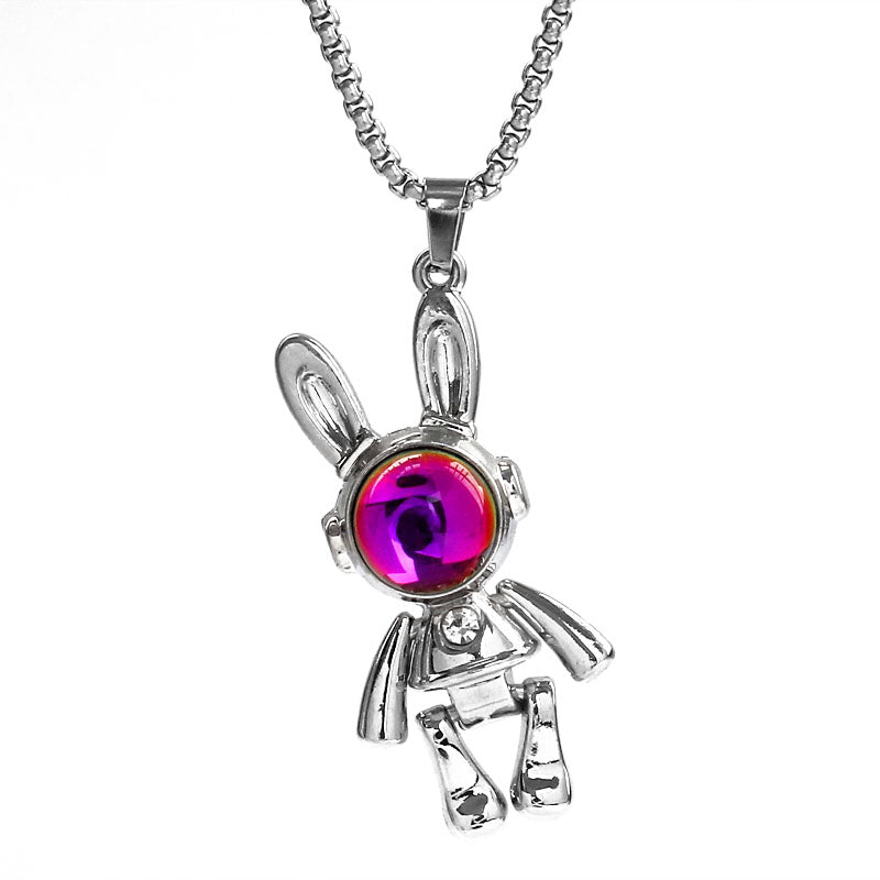 HN019:Hip-Hop Style Necklace,Bunny Astronaut Spaceman Pendant Necklace for Women And Men