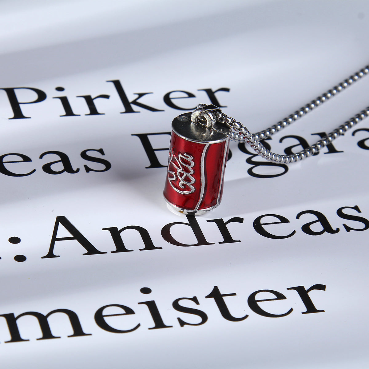 HN021:Hip-Hop Style 3D Enamel Cola Can Pendant for Women And Men