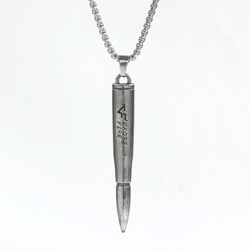 HN028:Hip-Hop Style Necklace,ullet Memorial Urn Necklace necklace for women And men