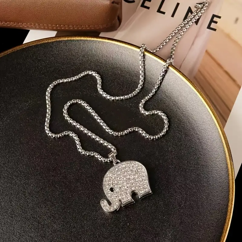 HN040:Hip-Hop Style Necklace,Elephant Necklace for Women And Men