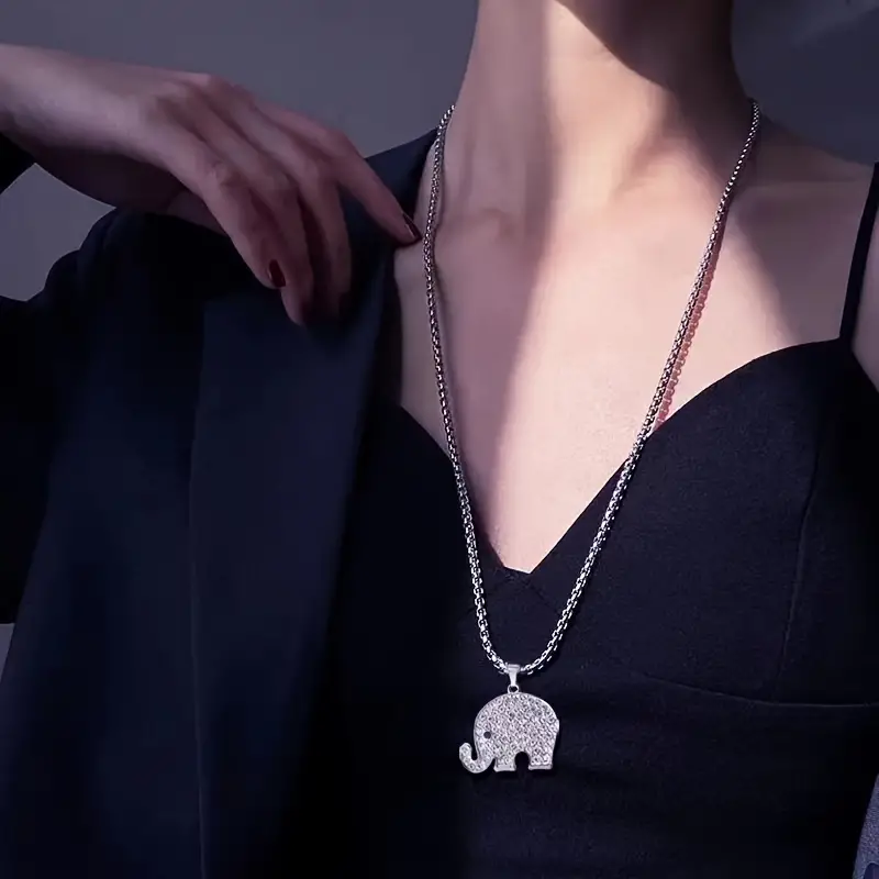 HN040:Hip-Hop Style Necklace,Elephant Necklace for Women And Men