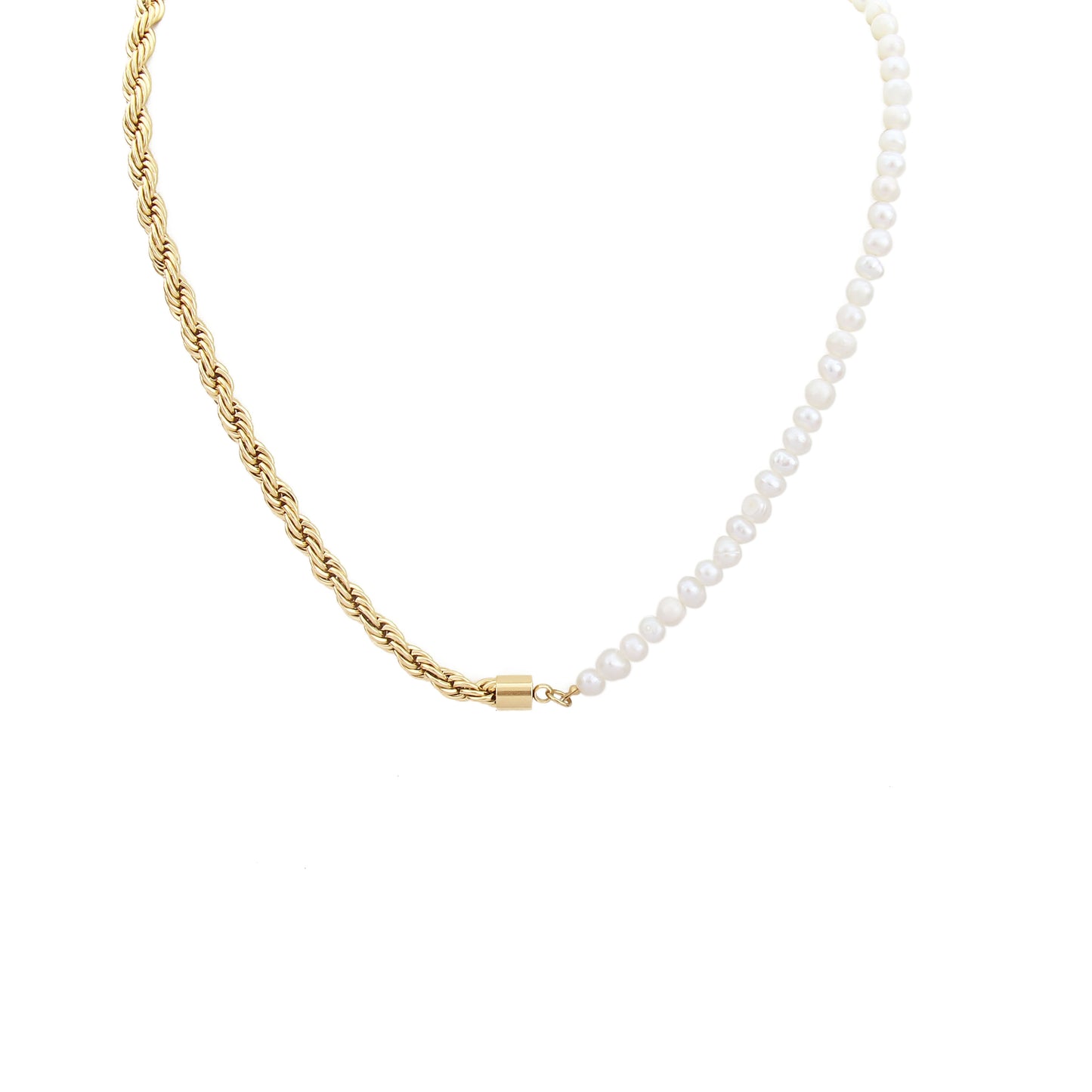 N019:Natural Pearl Necklace New Luxury Chain Collar Necklace For Women And Men,Color Not Fade, Waterproof