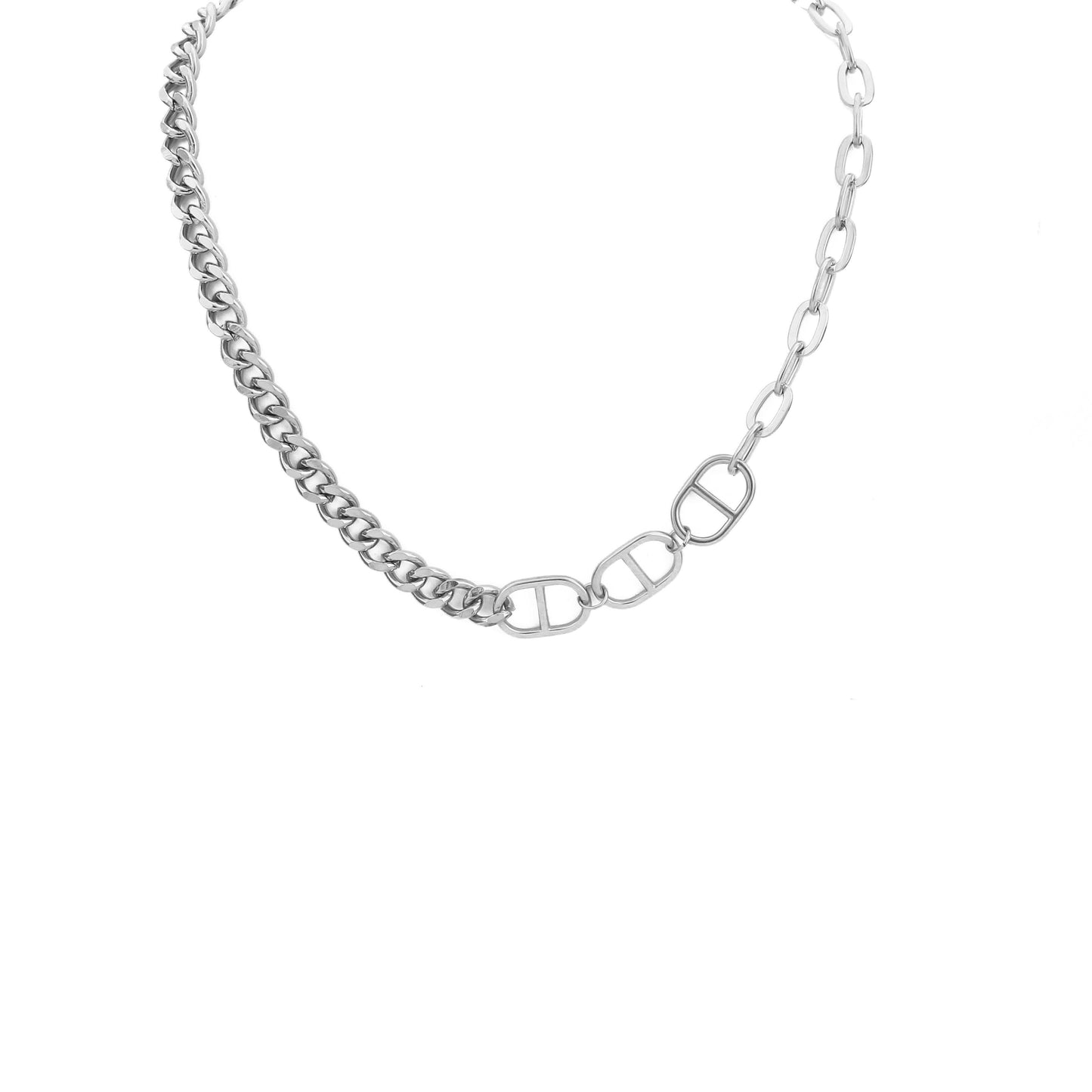 N020:Stainless Steel Fashion Unique Design Necklace For Women And Men, Color Not Fade, Waterproof