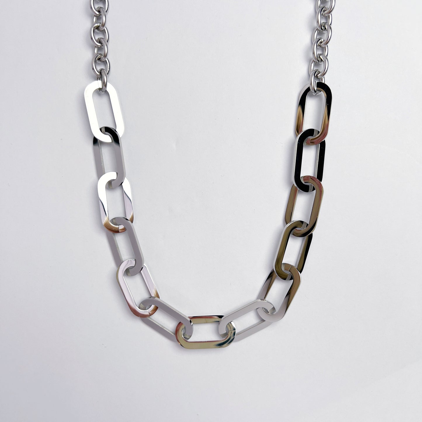 N029:Paperclip Chain Necklace For Women And Men, Color Not Fade, Waterproof