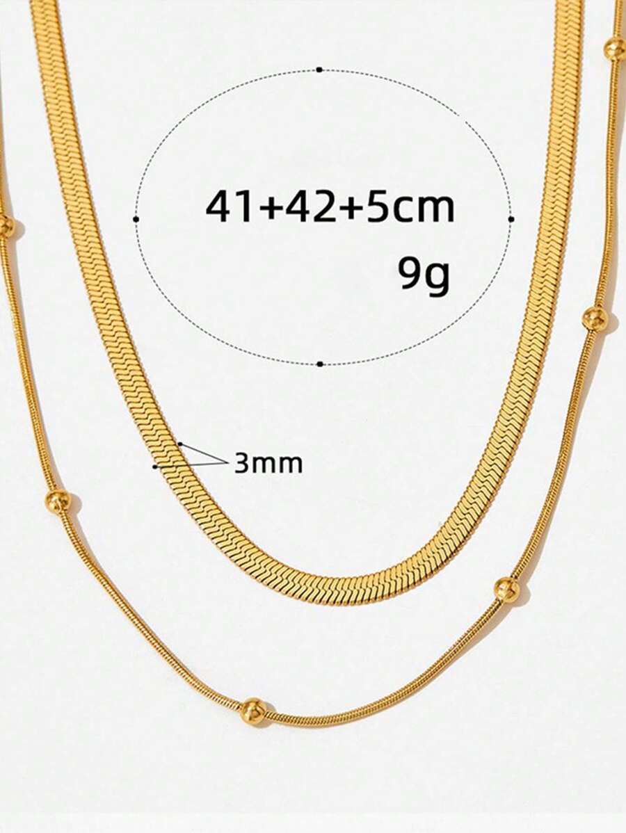 N084:Herringbone Figaro Multi Layered Necklace For Women And Men, Color Not Fade, Waterproof