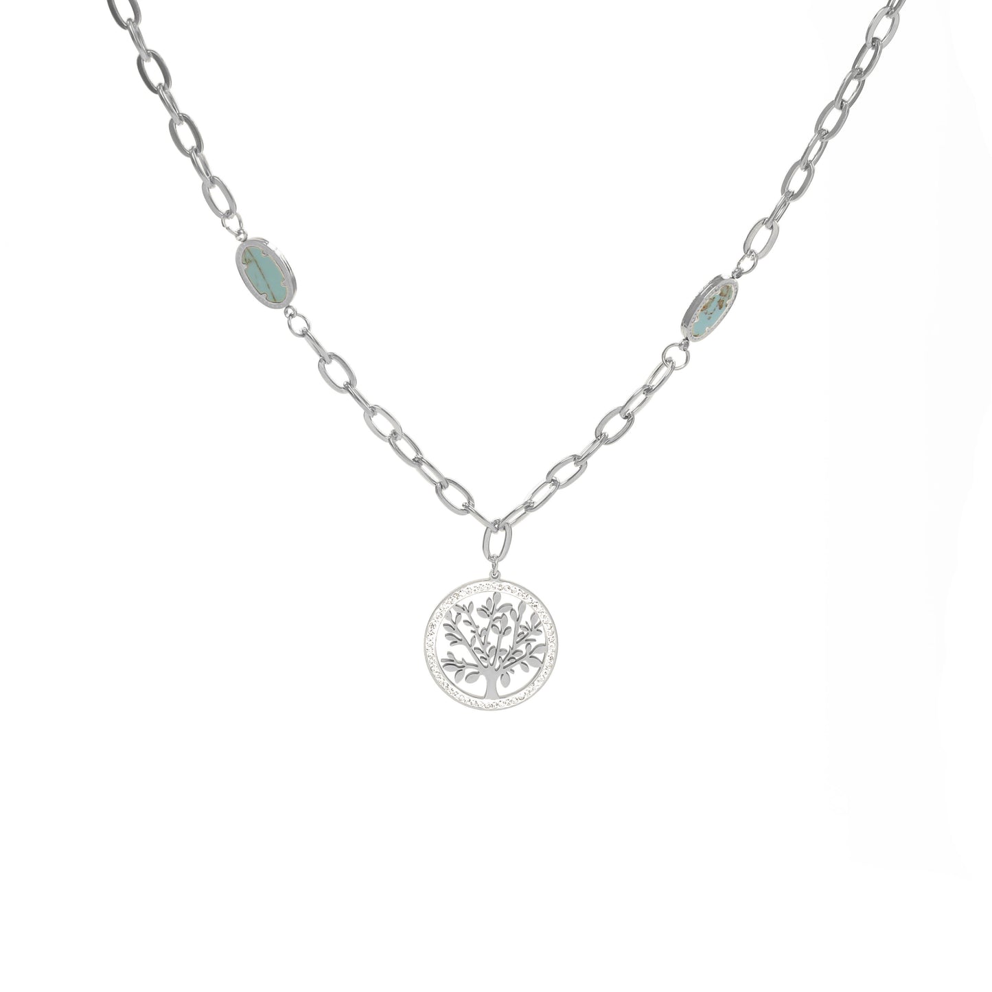 N116:Stainless Steel Titanium Life Tree Family Tree Pendent Necklace For Women And Men, Color Not Fade, Waterproof