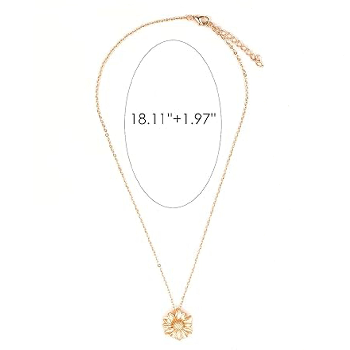 N120:Flower Pendant, Daisy Necklace, Garden Charms, Thin Chain, Stainless Steel Pendent Necklace For Women And Men, Color Not Fade, Waterproof