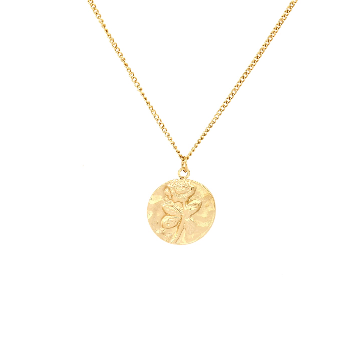N122:Dainty Chain Necklace, Coin Necklace, Floral Pendent Necklace For Women And Men, Color Not Fade, Waterproof