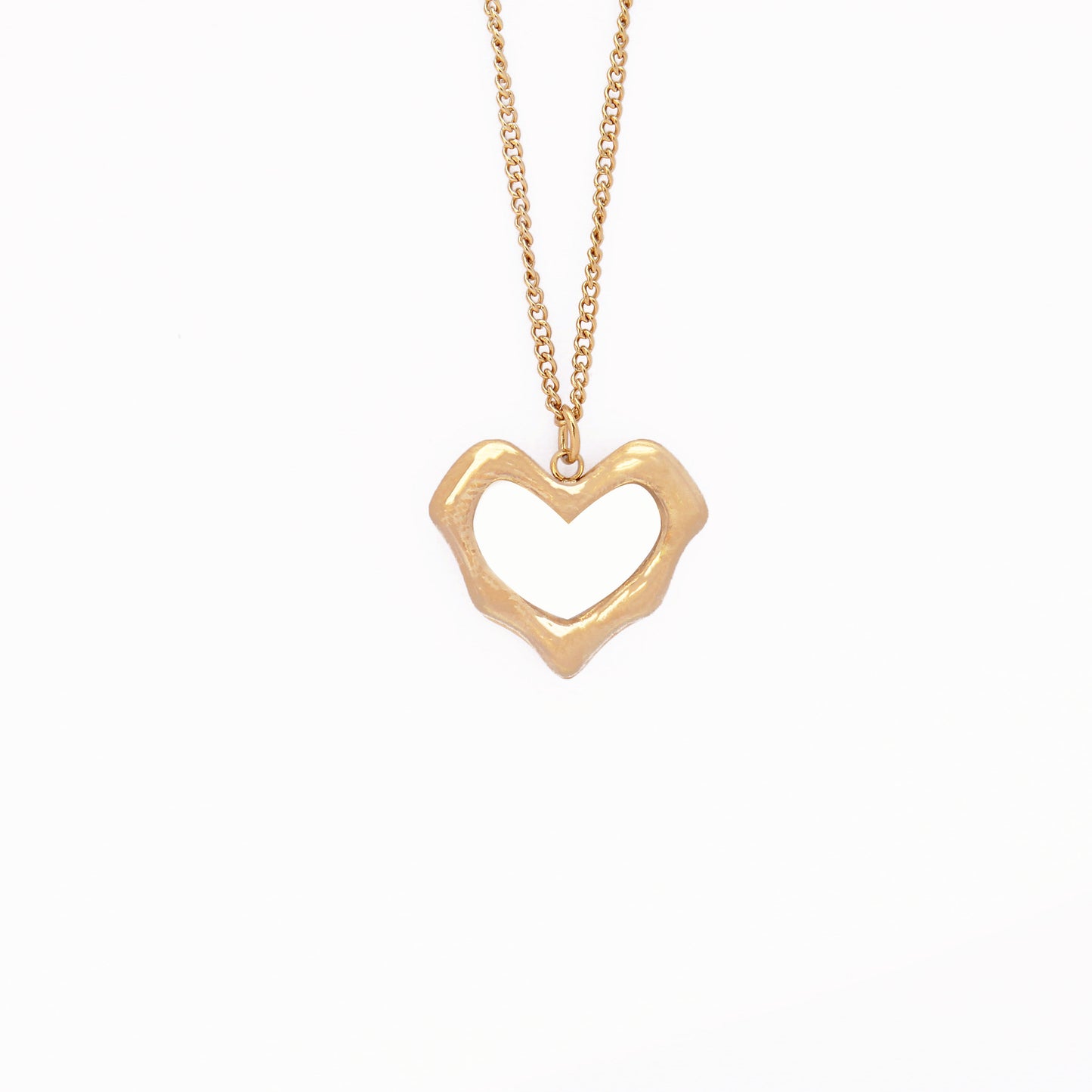 N135:Heart Pendant Necklace, Stainless Steel Necklace For Women And Men,Color Not Fade, Waterproof