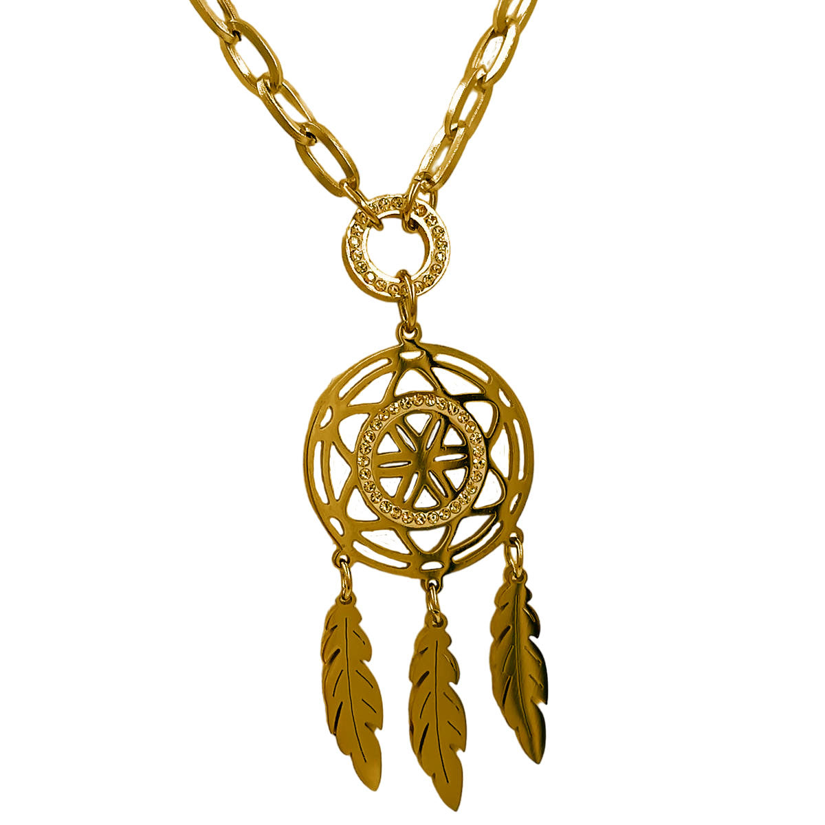 N142:Dream Catcher Feather Pendant Necklace For Women And Men, Color Not Fade, Waterproof