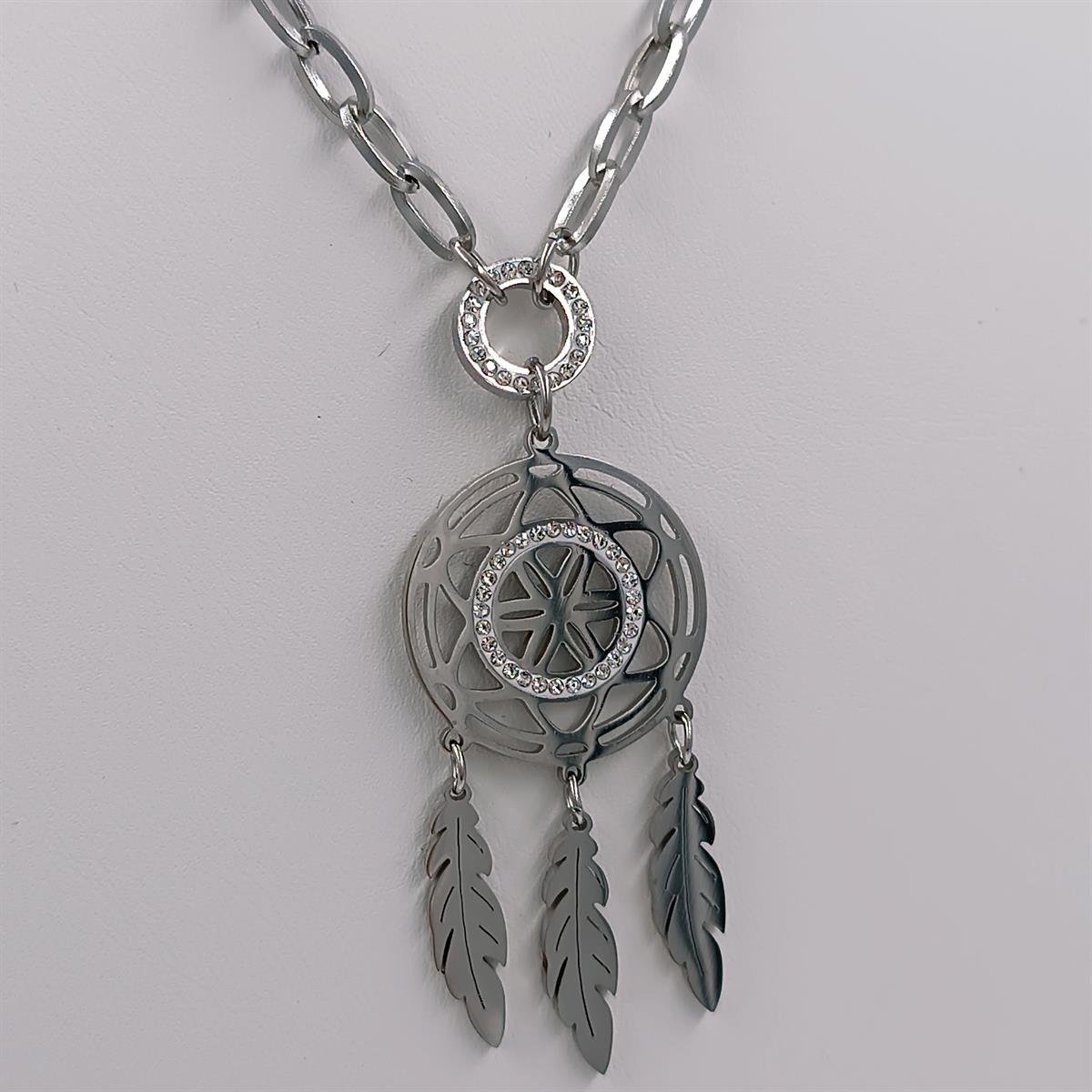 N142:Dream Catcher Feather Pendant Necklace For Women And Men, Color Not Fade, Waterproof