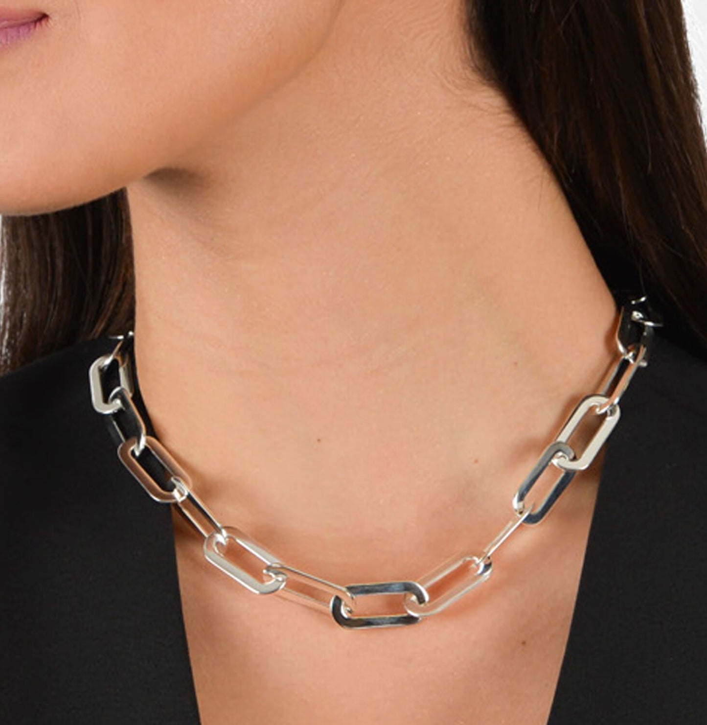 N164:Stainless Steel Titanium Classical Nice Chunk Style Chain Necklace For Women And Men,Color Not Fade, Waterproof