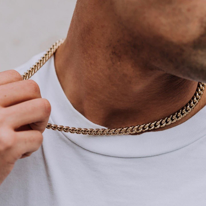 N167:Mens Cuban Link Stainless Hip Hop Chain Necklace,Stainless Steel Titanium Classical Style Necklace For Women And Men, Color Not Fade, Waterproof