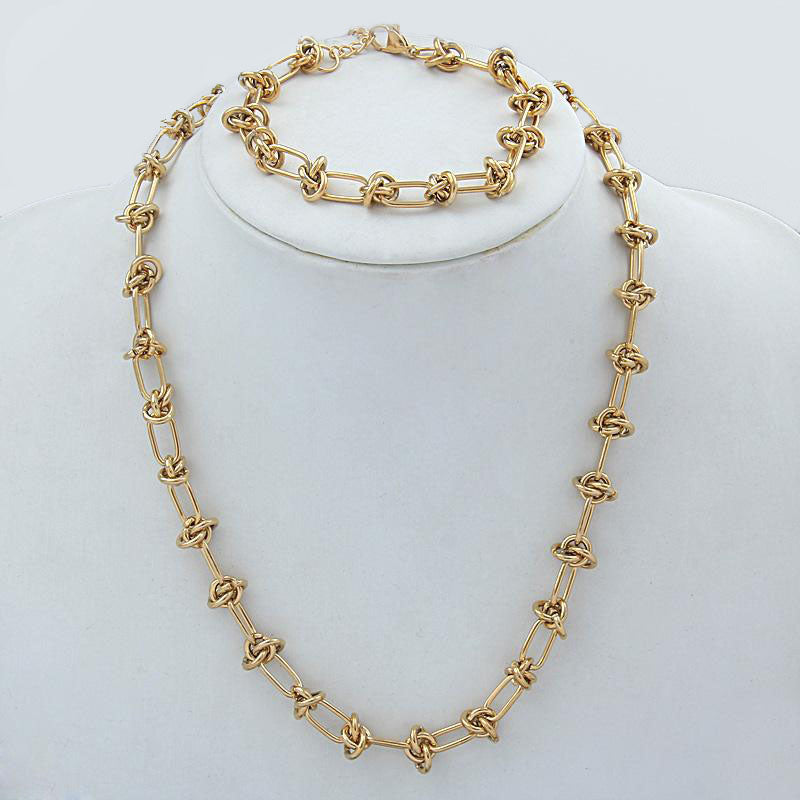 N171:Stainless Steel Titanium Classical KNot Style Necklace For Women And Men, Color Not Fade, Waterproof