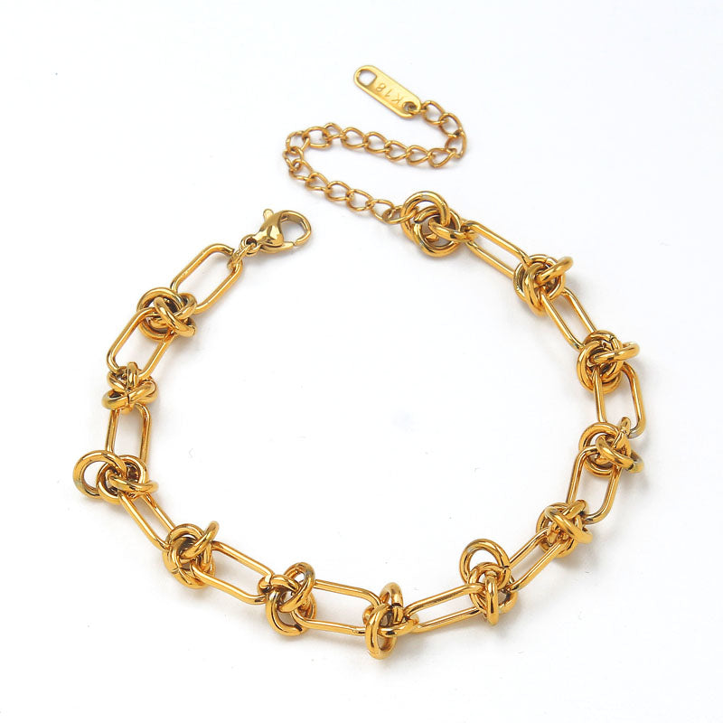 N171:Stainless Steel Titanium Classical KNot Style Necklace For Women And Men, Color Not Fade, Waterproof