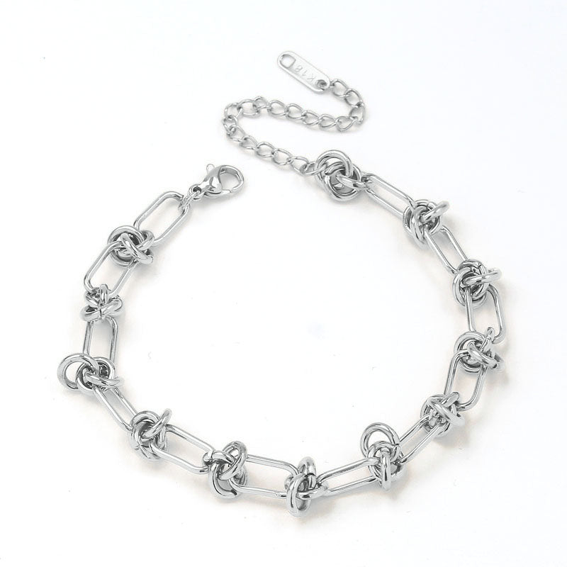 N171:Stainless Steel Titanium Classical KNot Style Necklace For Women And Men, Color Not Fade, Waterproof