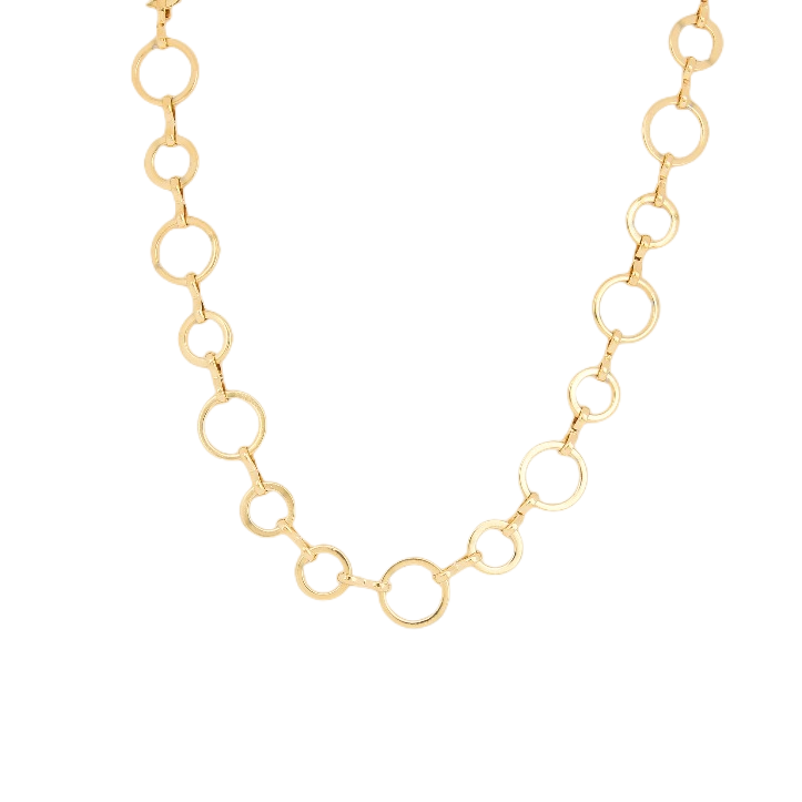 N172:Stainless Steel Titanium Unique Circle Style Necklace For Women And Men, Color Not Fade, Waterproof