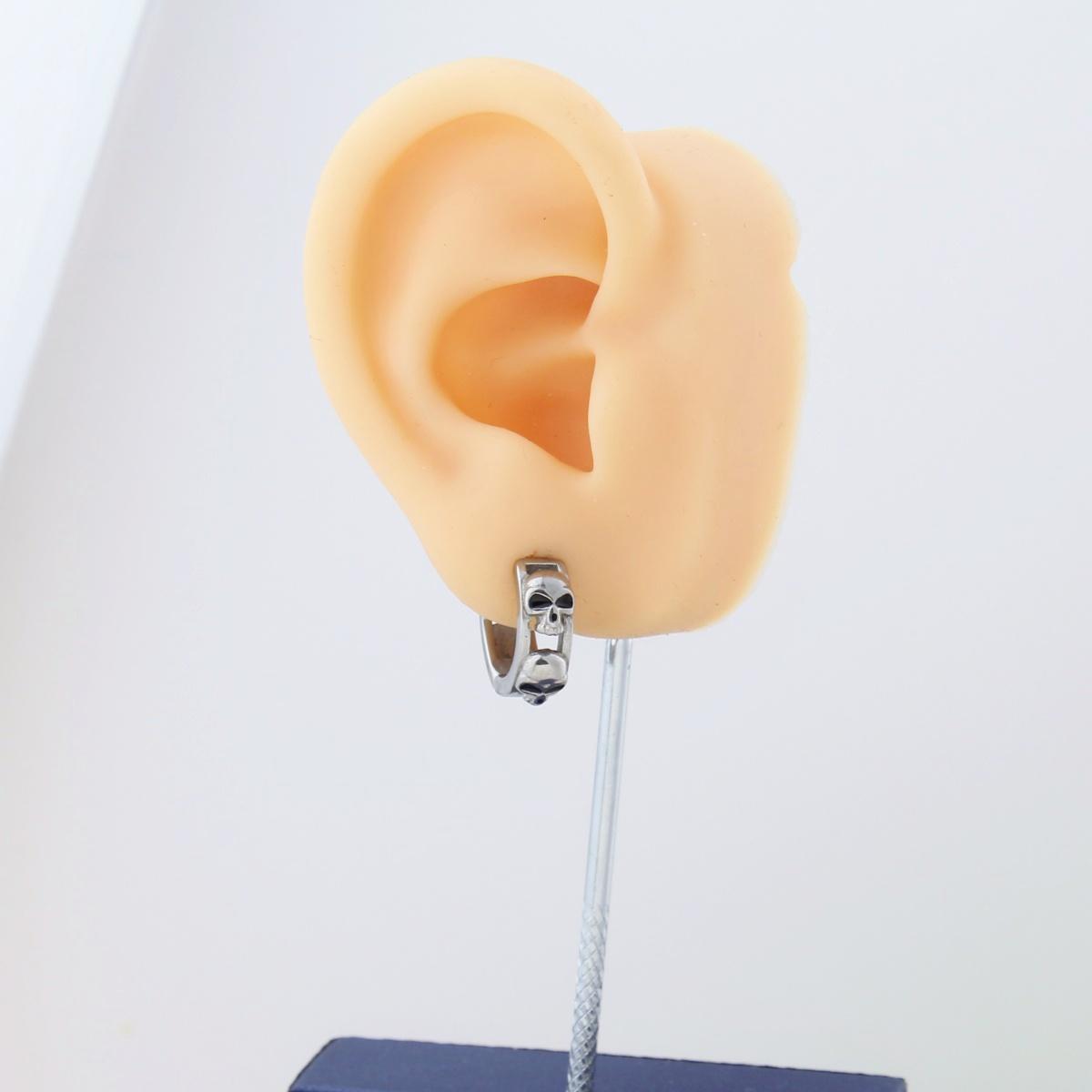 Set/Skull Design Helix Cartilage Hoop Earring Lobe Earring Stack – Stainless Steel, Unisex Piercing Jewelry for Men and Women