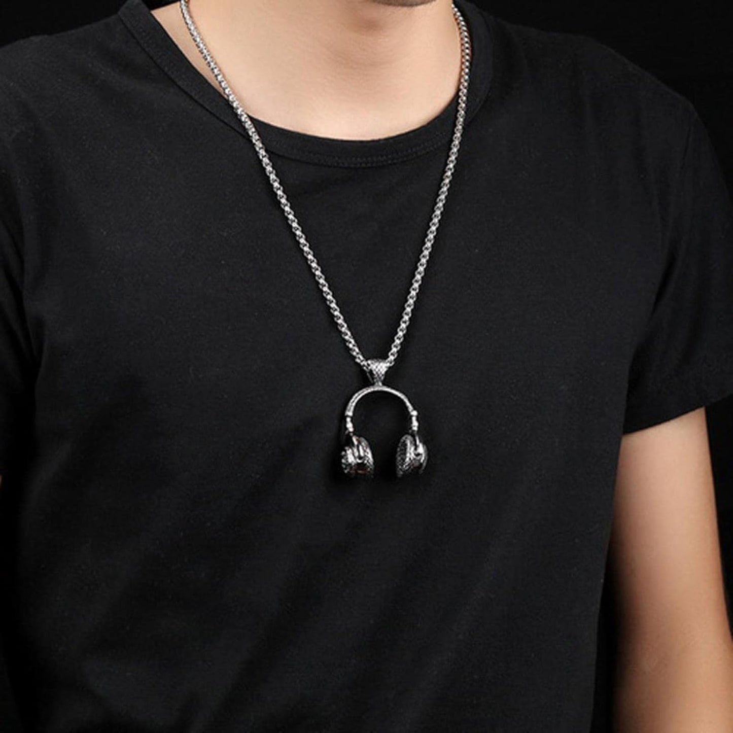 HN031:Hip-Hop Style Necklace, Music Earphone Earphone Pendant Necklace for Women and Men