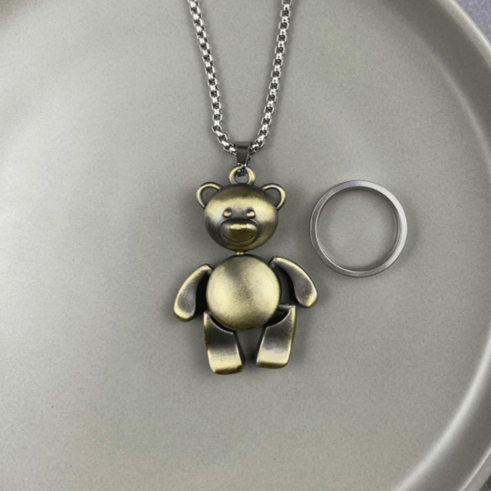 HN053:Hip-Hop Style Necklace, Bear Pendant Necklace for Women and Men