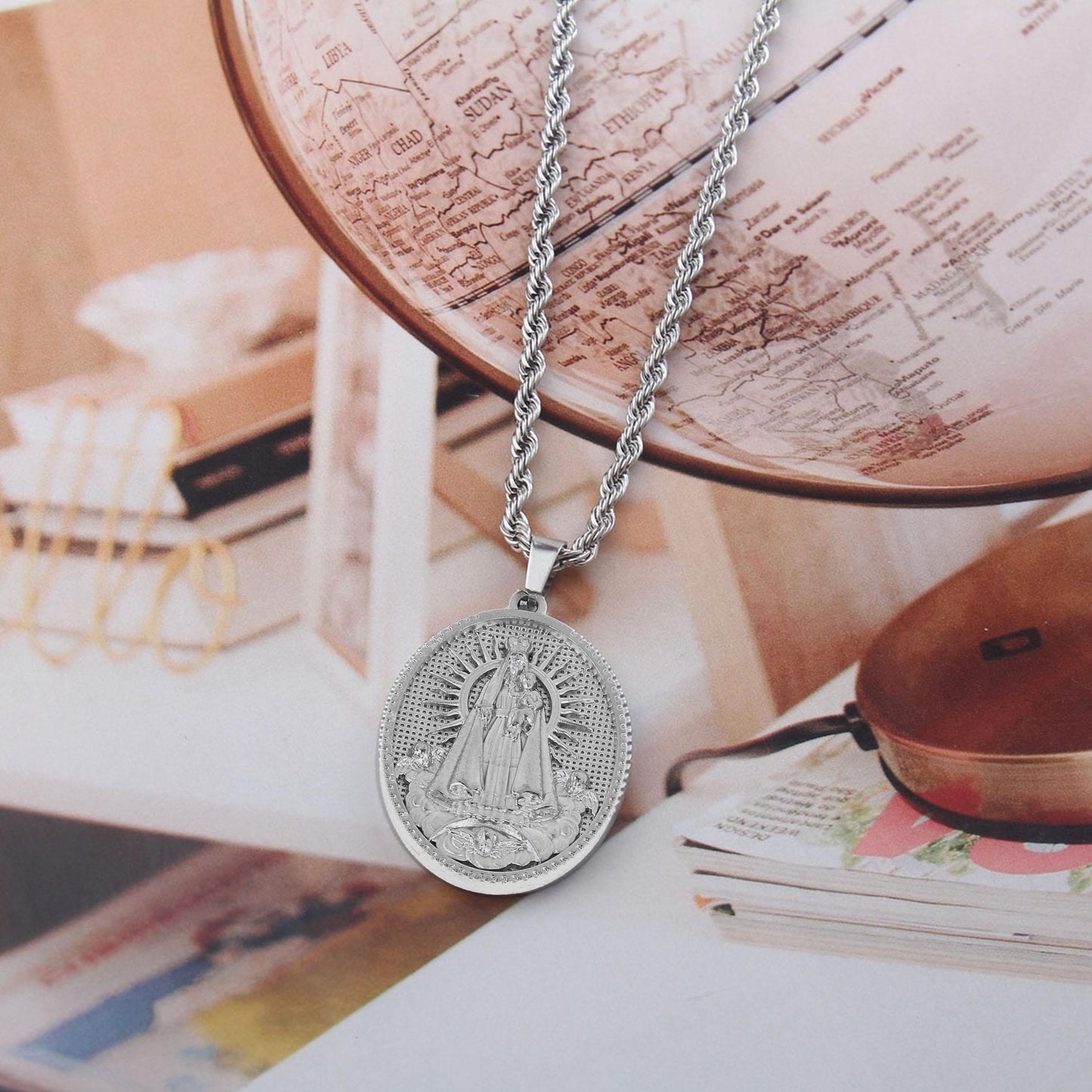 Miraculous necklace,Virgin Mary Pendant-Radiant Madonna Religious Christian Gift, Our Lady of Fatima.