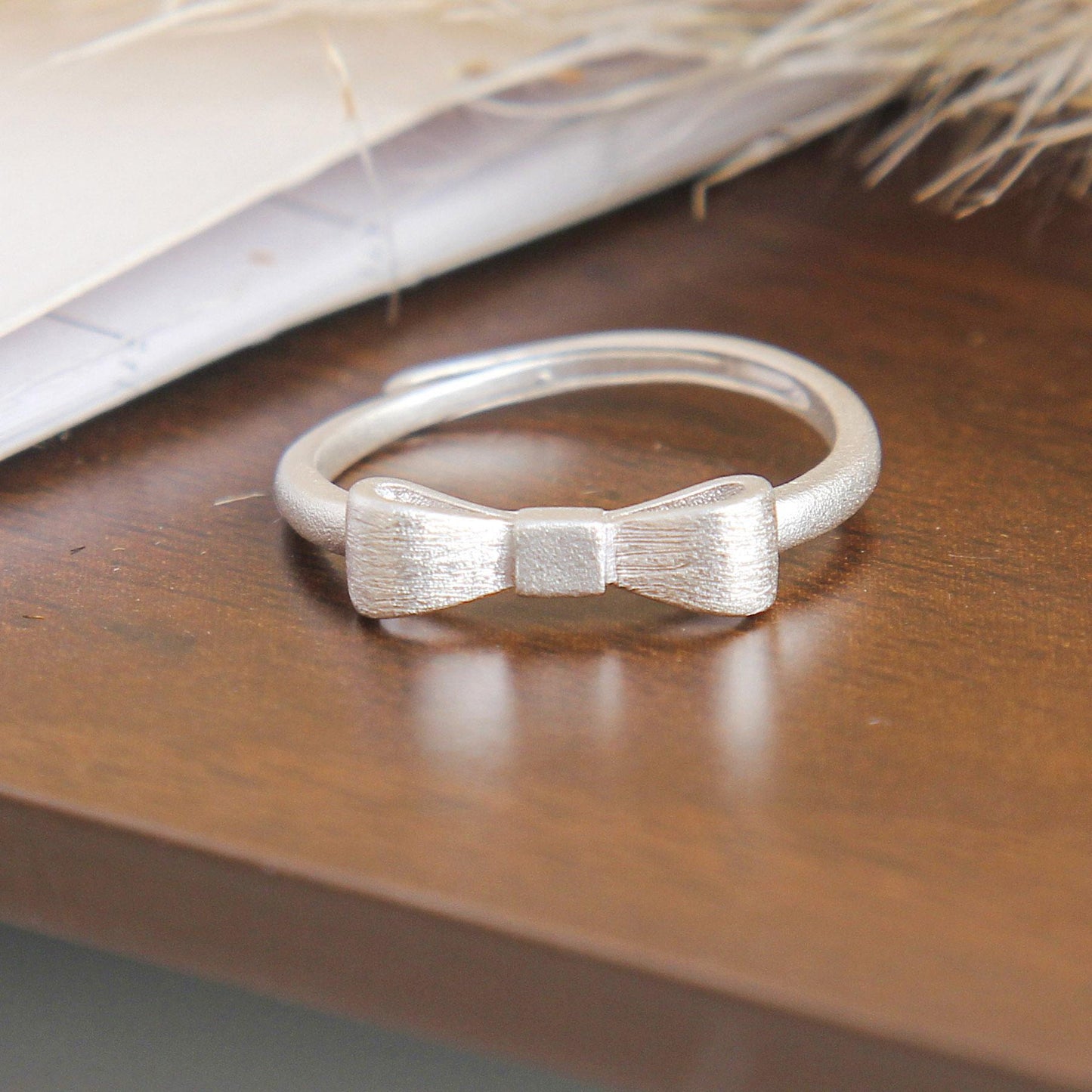 S925 Bow Tie Silver Ring - Sterling Silver, Two Distinct Bow Designs (Bowtie & Ribbon), Cute and Delicate Fashion Jewelry, Adjustable Size, Perfect for Gifts and Everyday Wear
