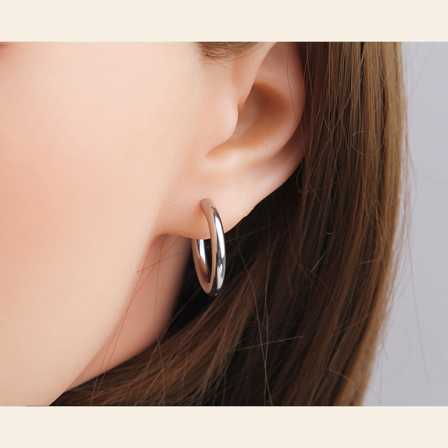 Stainless Steel Hoop Earrings – Classic Minimalist Style, Available in Three Sizes, Perfect for Helix, Cartilage, and Earlobe Piercings, Everyday Fashion Jewelry, Lightweight and Comfortable