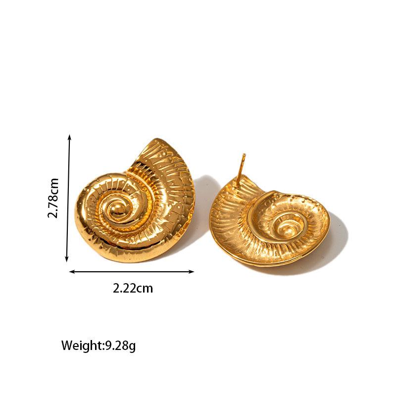 Snail Shell Earlobe Earring – Stainless Steel, Nontarnish earring, Jewelry for Women,Waterproof ,Color Not Fade