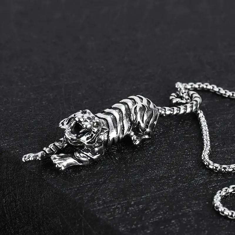 HN006:Hip-Hop Style Necklace, White Tiger Pendant Necklace for Women and Men