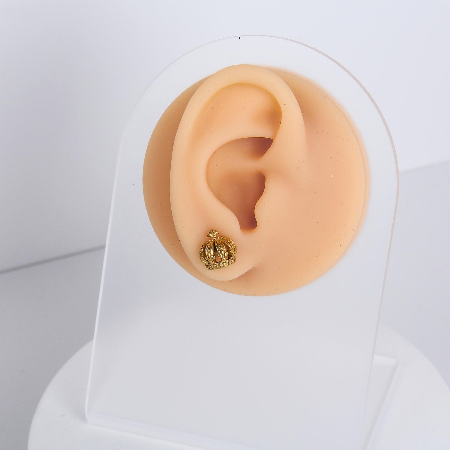 1 count/Punk crown stud,gothic earring, vintage Crown Stud Earring with Flat Back –titanium stud, Hypoallergenic Steel earring, Helix Cartilage Earring for Men and Women