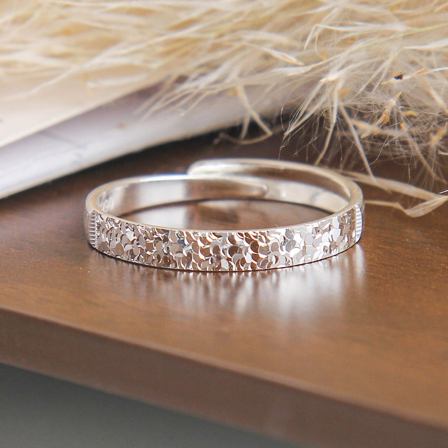 S925 Intricate Textured Silver Ring - Sterling Silver, Detailed Engraved Patterns, Simple Yet Elegant Design, Timeless Fashion Jewelry, Perfect for Daily Wear and Special Occasions
