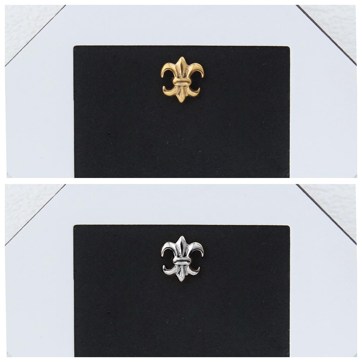 1 Count of Punk Fleur-de-Lis Gothic Stud Earrings: Vintage Style with Flat Back – Titanium Stud, Hypoallergenic Steel Helix Cartilage Earring for Men and Women, Ideal for Halloween Party Cosplay