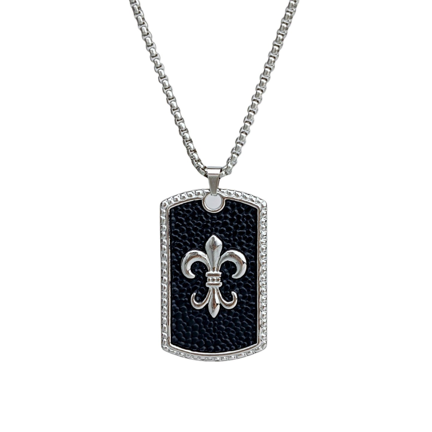 HN059:Hip-Hop Style Necklace,Fleur De Lis Pendant Necklace for Women And Men