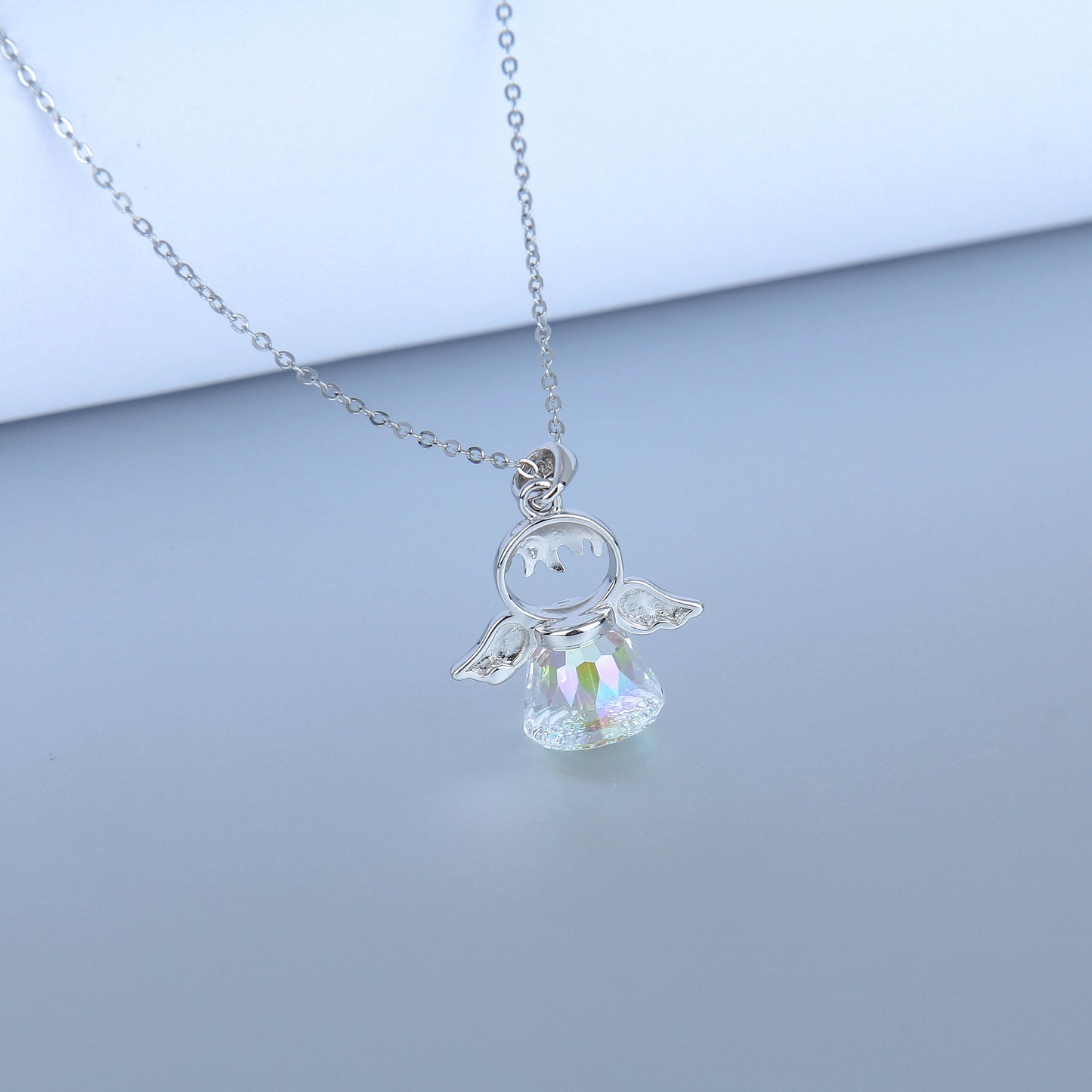 S925 Sterling Silver Necklace for women-Delicate Angel Design Pendant, Stylish and Adorable, Fashionable Jewelry Dainty Gifts for Mom Daughter Girlfriend.