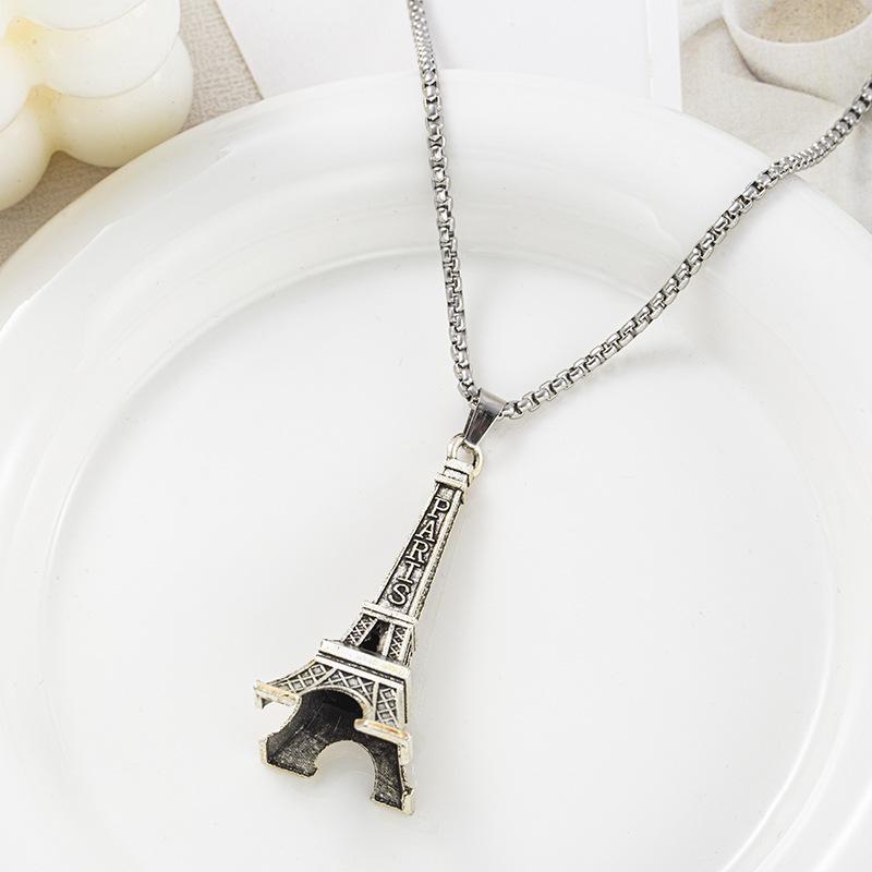HN063:Hip-Hop Style Necklace, Eiffel Tower Pendent Necklace For Women And Men