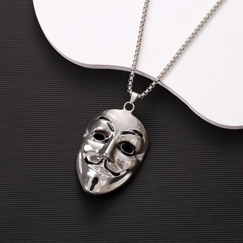 HN048:Hip-Hop Style Necklace,Vendetta Anonymous Necklace for Women and Men