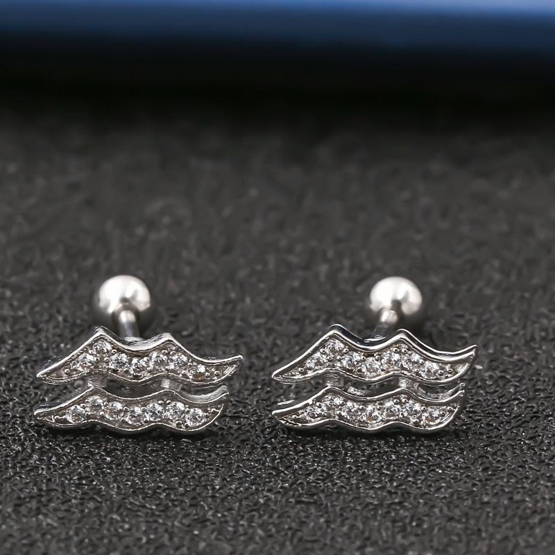 Horoscope Zodiac Sign Cartilage Helix Stud Earrings - 12 Constellation Astrology,Titanium Stainless Steel and Zircon, Little Ear Studs Gift for Women Men & Teens