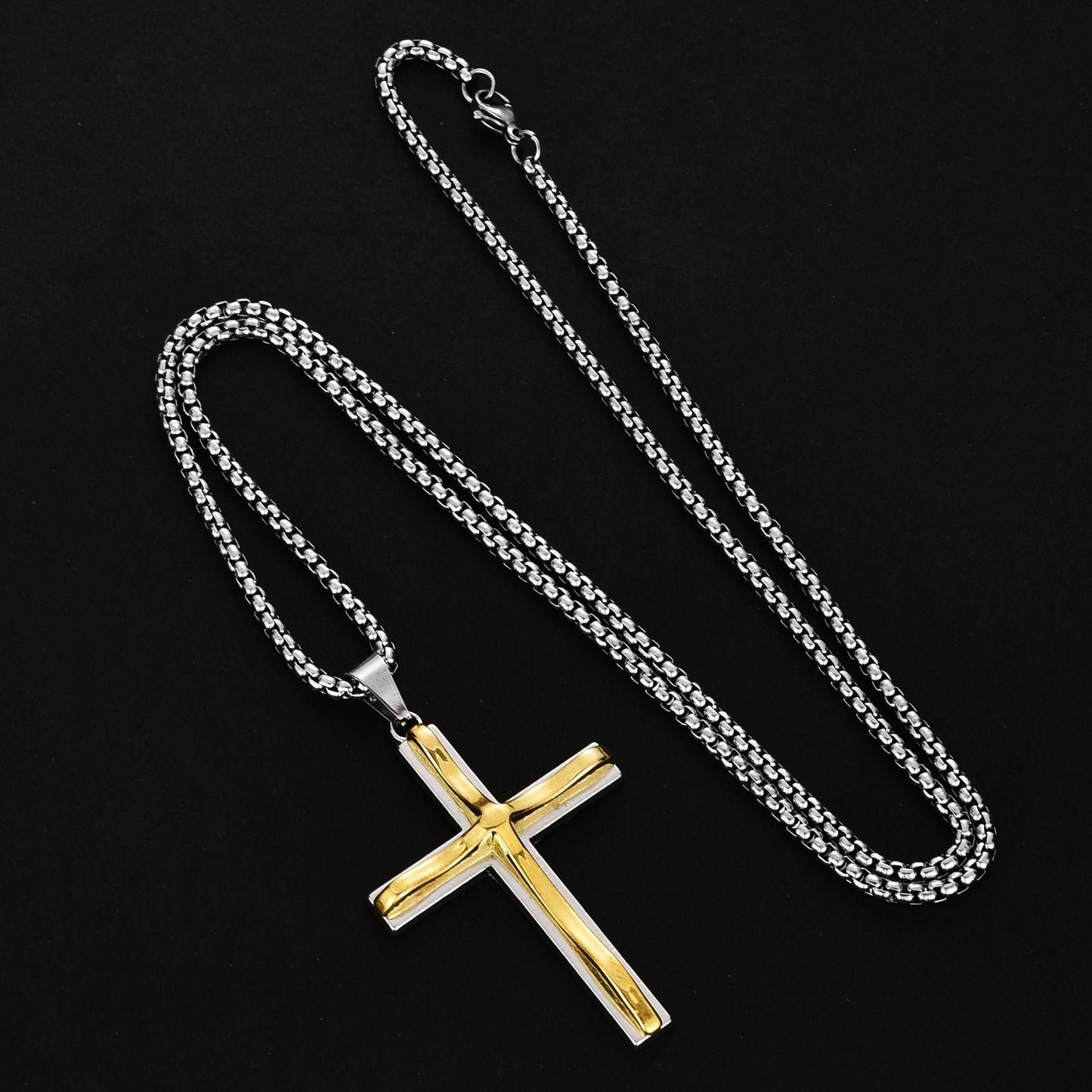 HN070:Hip-Hop Style Necklace,Simple Cross Pendent Necklace For Women And Men