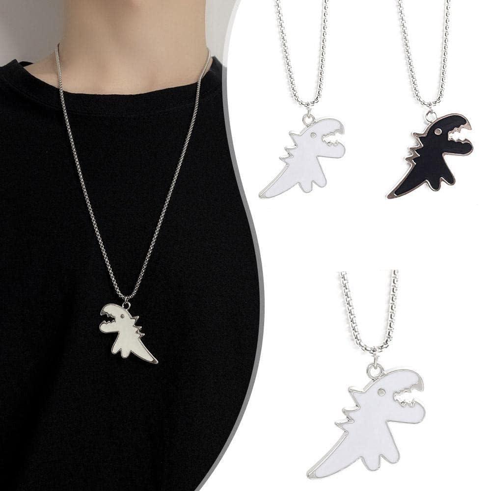 HN016:Hip-Hop Style Necklace, Tiny Animal Dinosaur Pendant Necklace Unique Dragon Charm Necklace for Women and Men