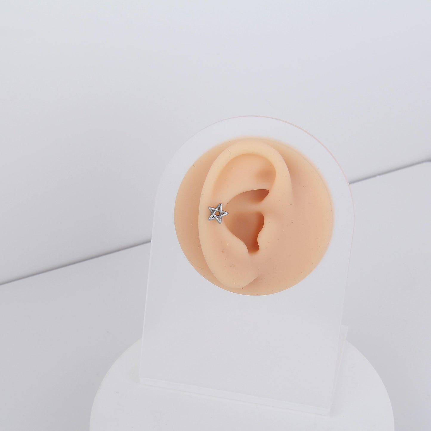 1 count/Punk Gothic Star Stud Earring, Vintage Stud Earring with Round Back, Barbell Studs –Titanium stud, Earlobe Helix Cartilage Earring for Men and Women