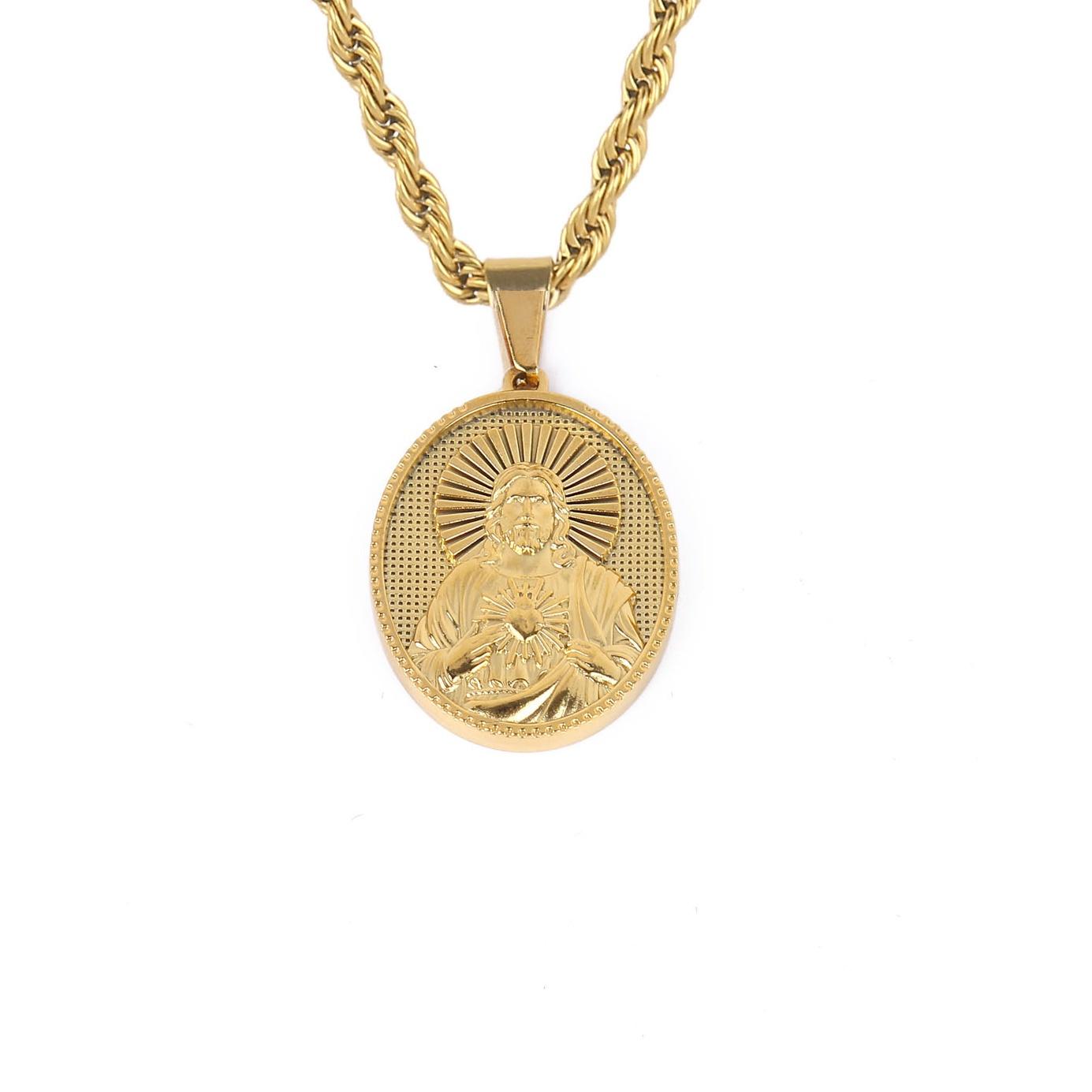Christian Pendant Necklace Featuring the Sacred Heart of Jesus – A Thoughtful Gift for Your Girlfriend, Faith-Based Jewelry, Stainless Steel Sacred Heart of Jesus Necklace